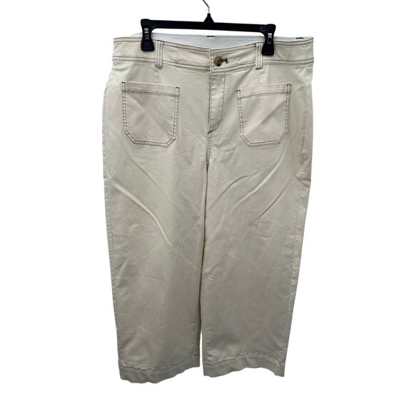 LANE BRYANT Wide Leg Crop Pants in Ivory // 14 - Picture 1 of 9